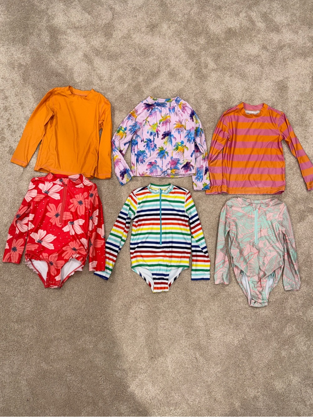 3T Girls Swim Bundle Rash Guard Swimsuits